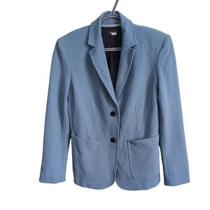 Theory Shrunken Blazer in Stretch Viscose Chambray Blue Size 4